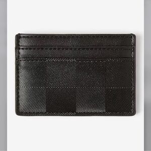 Express checkered card case in black